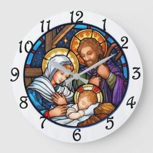 Nativity Large Clock