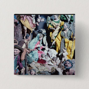 Nativity, made in Naples 15 Cm Square Badge