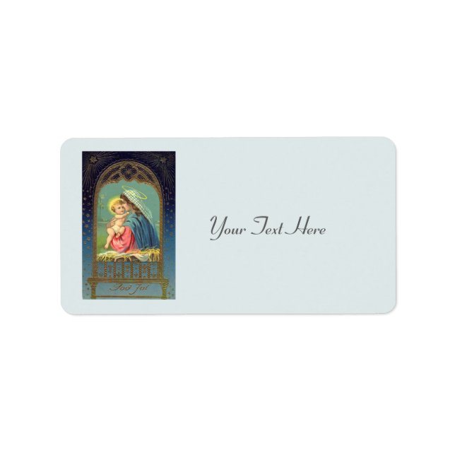 Nativity Mary Holding The Baby Jesus Label (Front)