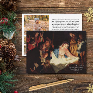 Nativity Multiphoto Classic Religious Christmas Holiday Card