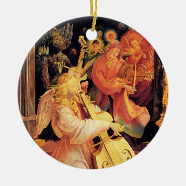 NATIVITY,MUSIC MAKING ANGELS - MAGIC OF CHRISTMAS CERAMIC TREE DECORATION (Front)