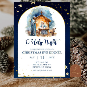 Nativity O holy night christmas eve dinner Invitation