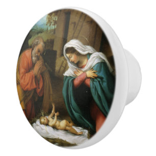 Nativity of Christ Ceramic Knob