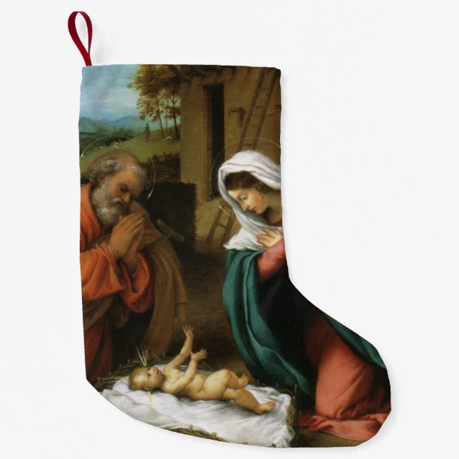 Nativity of Christ Small Christmas Stocking (Front)