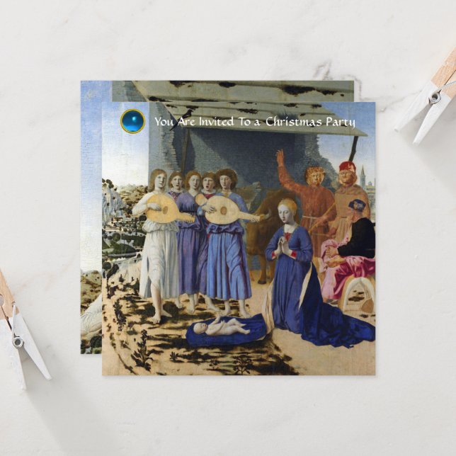 NATIVITY OF JESUS, ANGELS by PIERO DELLA FRANCESCA Invitation (Front/Back In Situ)