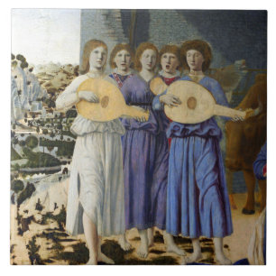 NATIVITY OF JESUS, ANGELS by PIERO DELLA FRANCESCA Tile