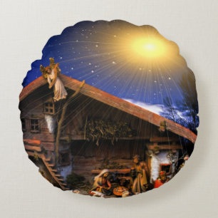 Nativity of Jesus Christ Round Cushion