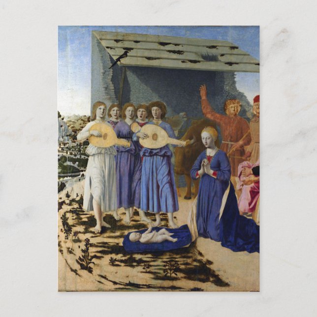 NATIVITY Old Irish Christmas Blessing Parchment  Holiday Postcard (Front)