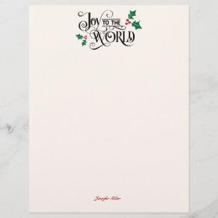 Nativity on back Joy To The World w Signature Custom Letterhead