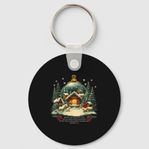 Nativity Ornament Christmas Scene Matthew 1_21  Key Ring