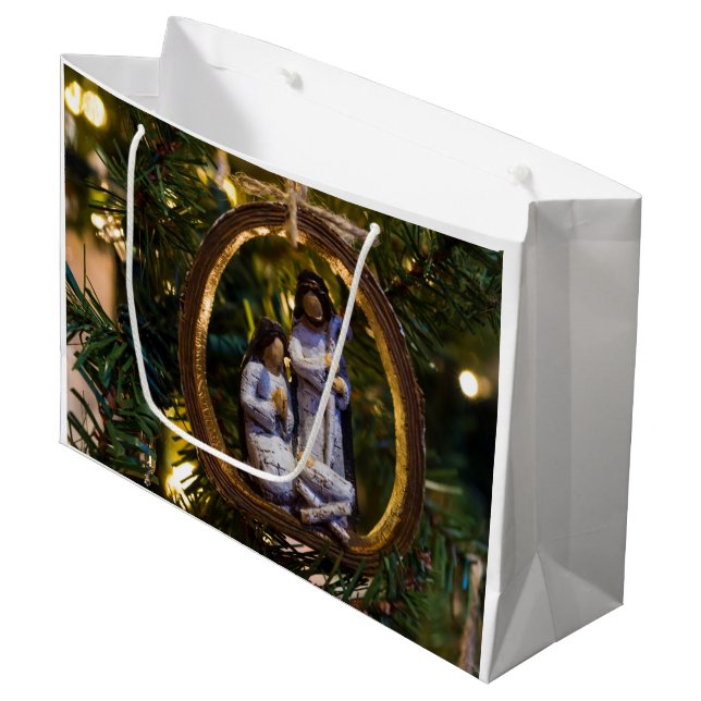 Nativity Ornament Large Gift Bag (Front Angled)