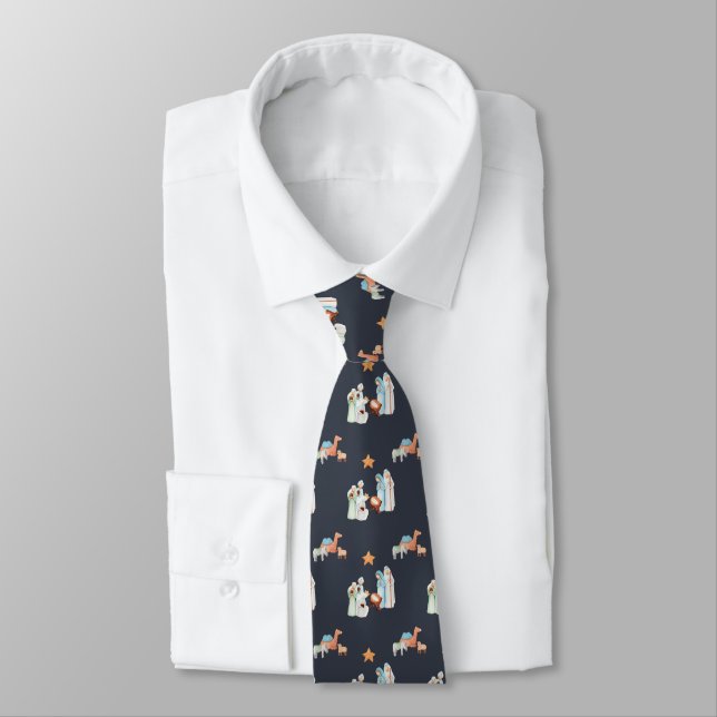Nativity Pattern Tie (Tied)