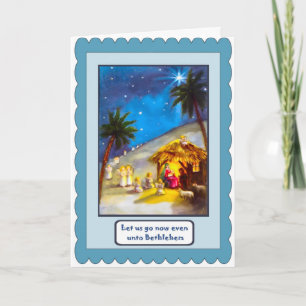 Nativity, religious Christmas card