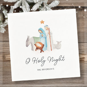 Nativity Religious Christmas  Napkin