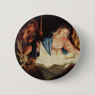 Nativity Scene 6 Cm Round Badge