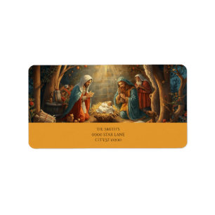 Nativity Scene address  Label
