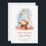 Nativity Scene Asleep on The Hay Christmas  Holiday Card<br><div class="desc">Nativity Scene Asleep on The Hay Christmas. A beautiful simple Nativity Scene and a line from the carol Away in a Manger. Easily personalise text as required.</div>