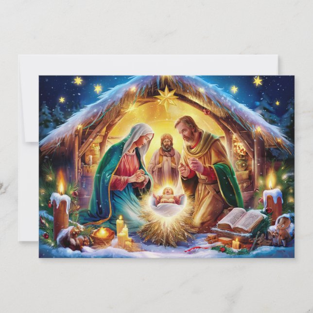 Nativity Scene Baby Jesus Christmas Card #3 (Front)