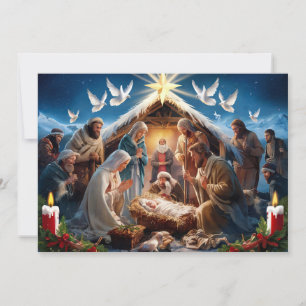Nativity Scene Baby Jesus Christmas Card #5