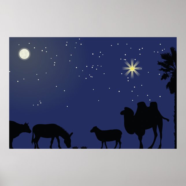 Nativity Scene Backdrop Christmas Poster (Front)