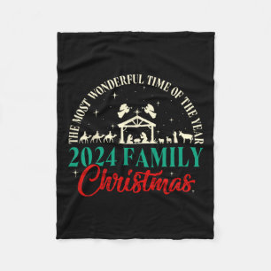 Nativity Scene Christian Christmas Xmas 2024 Match Fleece Blanket