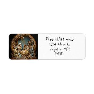 Nativity Scene Christmas Address Label 