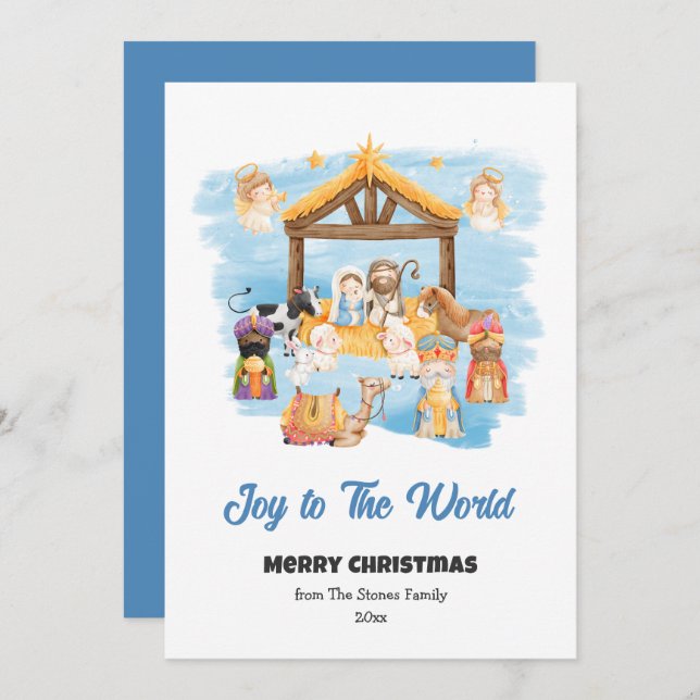 Nativity Scene Christmas Cards Non-Photo Holiday (Front/Back)
