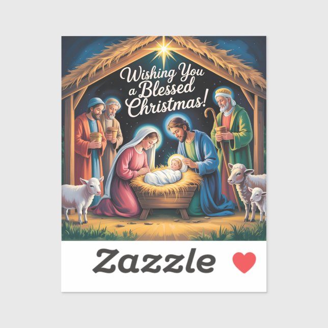 Nativity Scene Christmas Greeting (Sheet)
