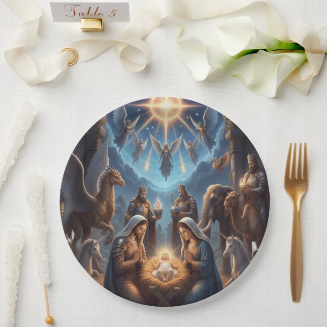 Nativity Scene Christmas Plate – Holy Night Décor (Wedding)