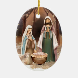 Nativity Scene Custom Christmas Ceramic Tree Decoration