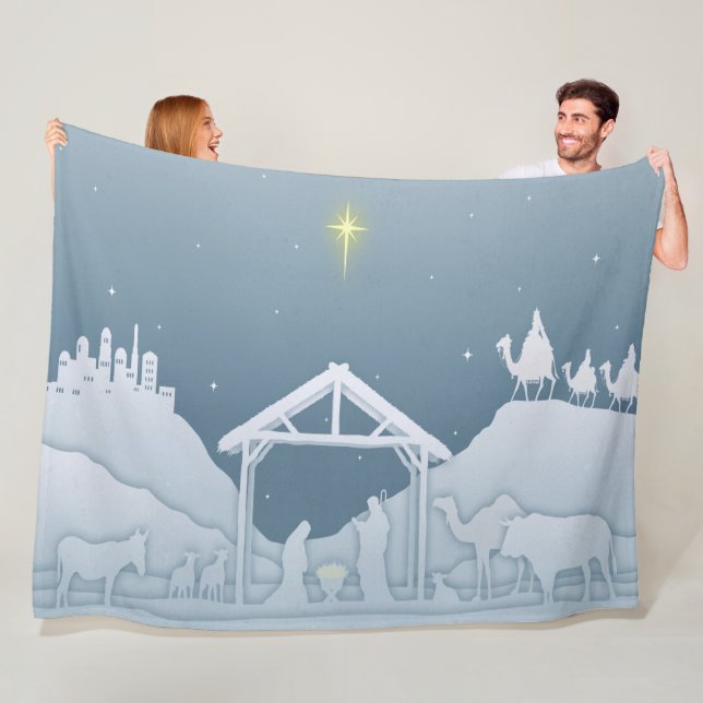 Nativity Scene Fleece Blanket (In Situ)