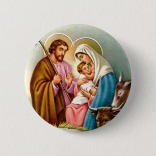 Nativity Scene Gifts for Christmas 6 Cm Round Badge