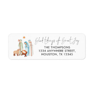 Nativity Scene Glad Tidings Return Name Address