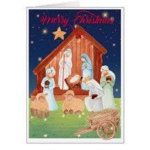 Nativity Scene Glory to God Non-Photo Holiday Card