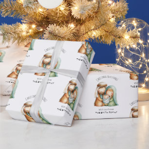 Nativity Scene Holiday Gift Wrap Christmas Paper