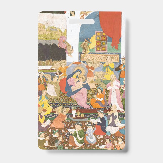 Nativity scene in indian style ID badge (Front)