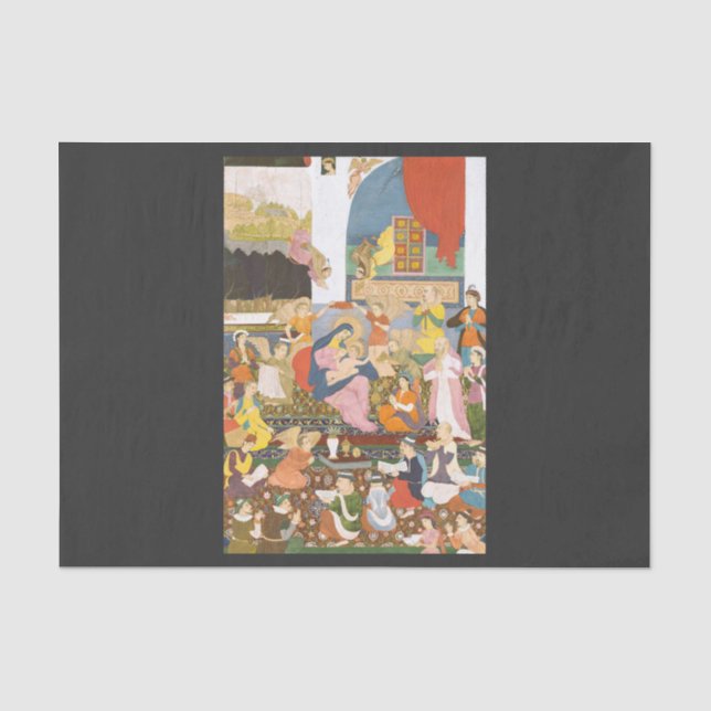 Nativity scene in indian style tissue paper (Front)