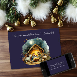 Nativity Scene Isaiah 9:6 Christmas Card