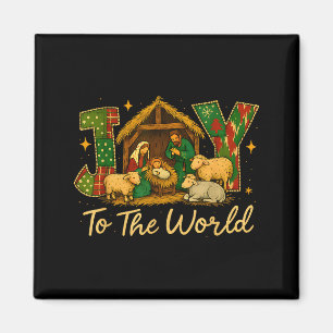 Nativity Scene Joy To The World – Christmas Faith  Magnet