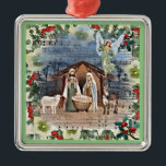 Nativity Scene, Joy to the World, Metal Tree Decoration<br><div class="desc">Nativity Scene,  Joy to the World,  beautiful illustration.</div>