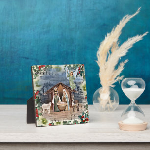 Nativity Scene, Joy to the World, Plaque