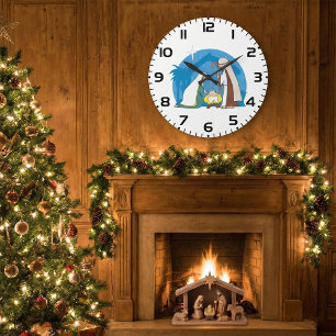 Nativity Scene Large Clock