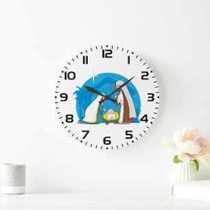 Nativity Scene  Large Clock