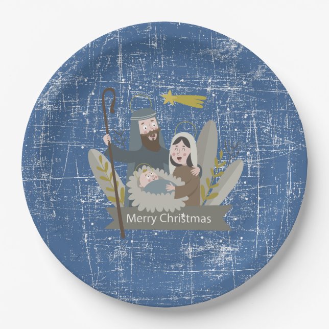 Nativity scene  paper plate (Front)
