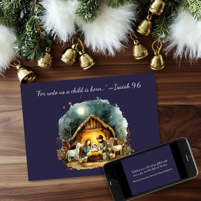 Nativity Scene Religious Christmas Holiday Card (Creator Uploaded)