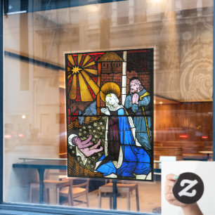 Nativity Scene Stained Glass Panel Circa 1500s