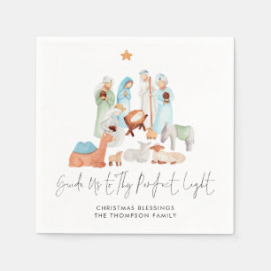 Nativity Scene Three Kings Lyric Script Name Napkin