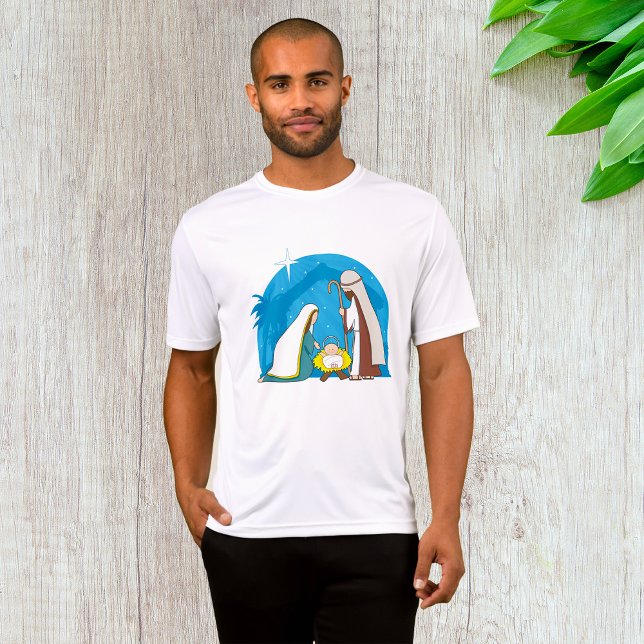Nativity Scene with Mary Joseph and Baby Jesus T-Shirt (Creator Uploaded)