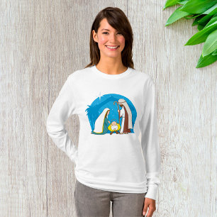 Nativity Scene with Mary Joseph and Baby Jesus T-Shirt
