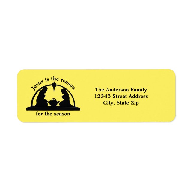 Nativity Scene Yellow - Return Address Label (Front)